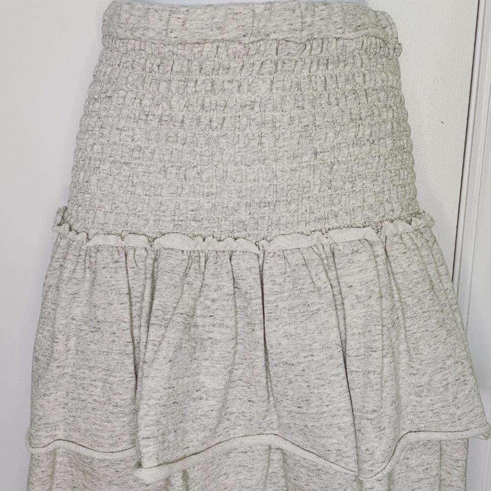 Sen Collection smocked skirt, heathered gray, Size 2